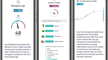 The lead image shows screenshots of Viome Life Sciences.