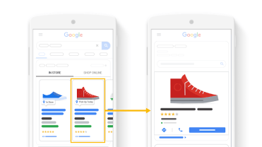 Mock up of Google's local inventory ads