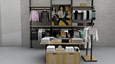 Digital rendering of a Vans merchandise display