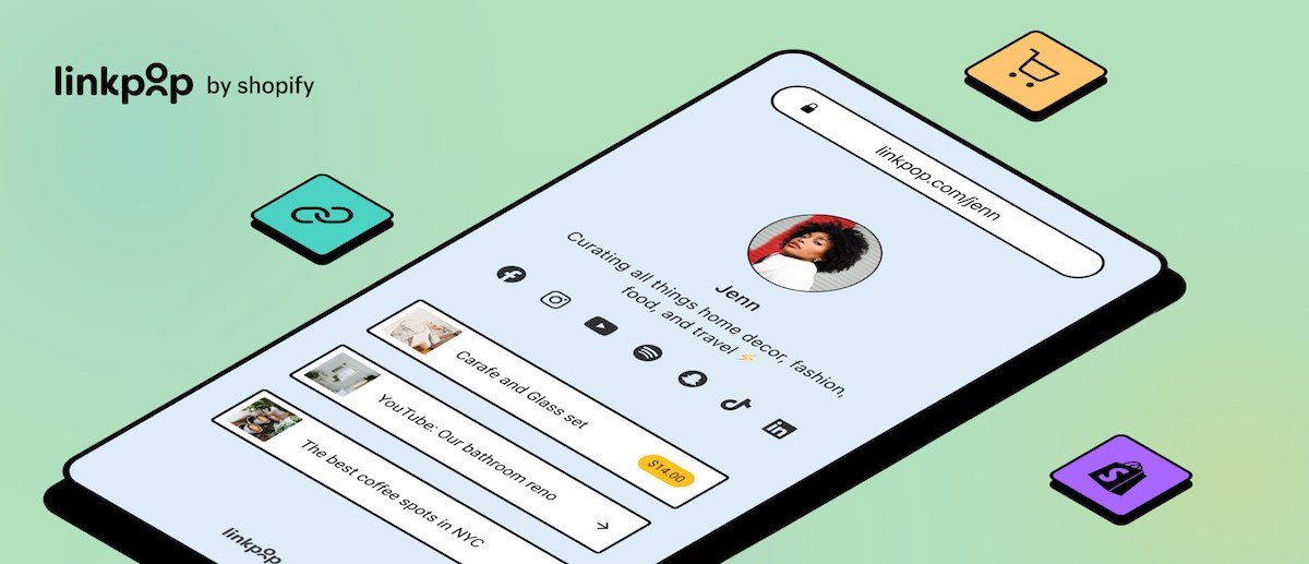 Shopify's new link-in-bio tool called Linkpop