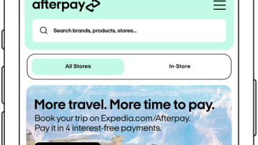 Afterpay app on a cellphone screen